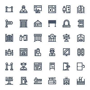 salida retina Listo icono paquete con 36 negrita línea editable elementos vector