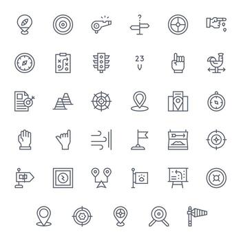 35 monitor Perfecto regular línea íconos diseñado para dirección interfaz vector