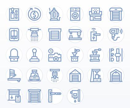 28 Icons for Automatic featuring 128x128 Display Perfect Bold Line Graphics vector