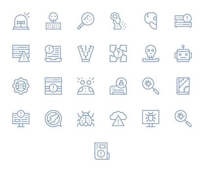 25 256x256 regular línea íconos para mal funcionamiento con monitor Perfecto precisión vector