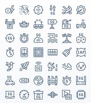 Speed Design Icons featuring 42 PIXEL Perfect Regular Line Style vector