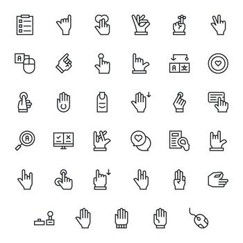 35 regular línea íconos desde Seleccione en 128x128 píxel alineado calidad vector