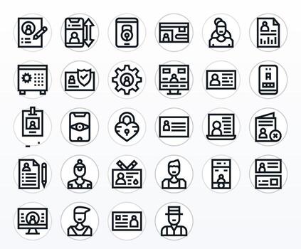 Personal Data Icon Collection with 28 High Resolution Bold Line Designs vector