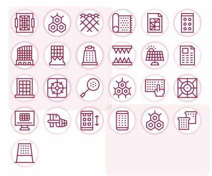 25 Icons for Grid optimized in Pixel Aligned 256x256 Regular Line resolution vector