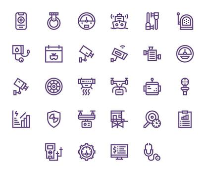Monitoring Icon Toolkit featuring 28 PIXEL Perfect 256x256 Bold Line elements vector