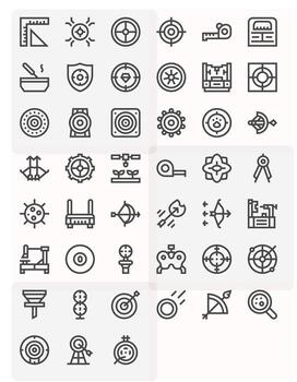 Precision Icon Library with 45 Bold Line 256x256 Pixel Aligned Designs vector