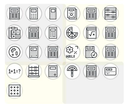 25 regular línea íconos desde matemáticas en retina Listo píxel alineado calidad vector