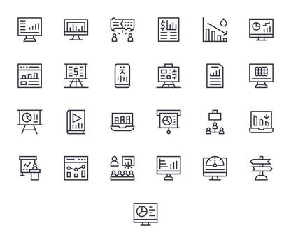 cartas prima haz con 25 alto resolución editable regular línea íconos vector
