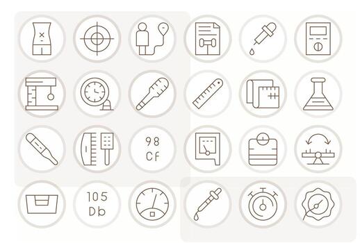 24 alto resolución íconos para medición en píxel Perfecto Delgado línea formato vector