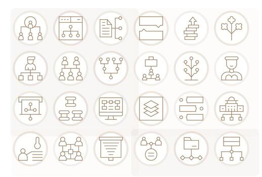 24 Thin Line Icons designed for Hierarchy in Retina Ready Display Perfect format vector