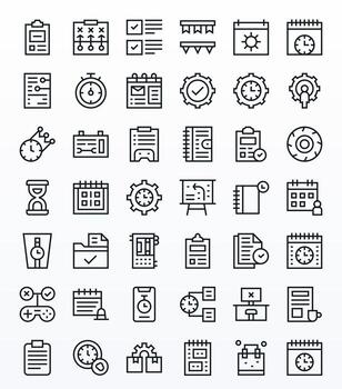 tarea icono colección con 42 alto resolución regular línea diseños vector