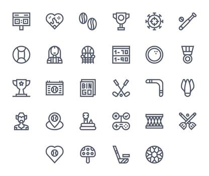 28 256x256 negrita línea íconos optimizado para juego monitor Perfecto monitor vector