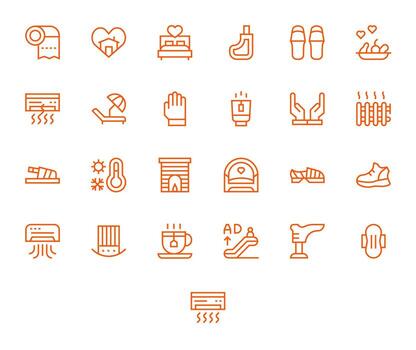 Comfort Icon Repository containing 25 Regular Line High Resolution Editable graphics vector