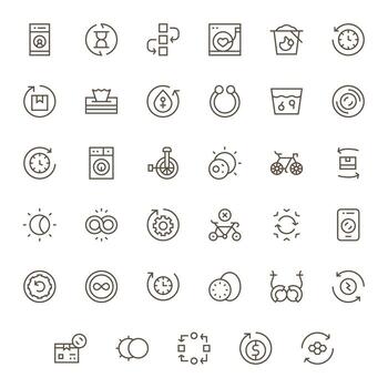 35 Regular Line Icons from Cycle in 128x128 Editable Quality vector