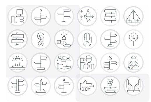 24 256x256 Thin Line Icons for Guidance with PIXEL Perfect precision vector