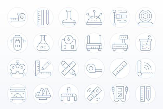 Measuring Graphics featuring 24 Thin Line Pixel Aligned 256x256 Designs vector