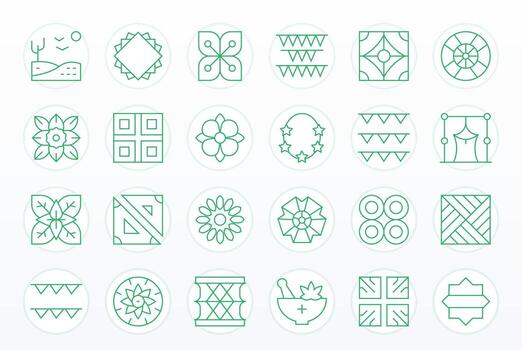 24 Delgado línea íconos desde antecedentes en alto resolución píxel optimizado calidad vector