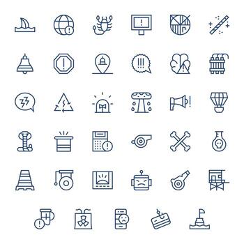 Regular Line Detail Enhanced Icons from Warning Set with 35 High Resolution Icons vector