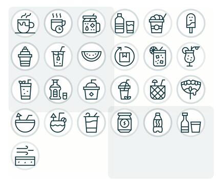 25 regular línea íconos desde refresco en alto resolución píxel optimizado calidad vector