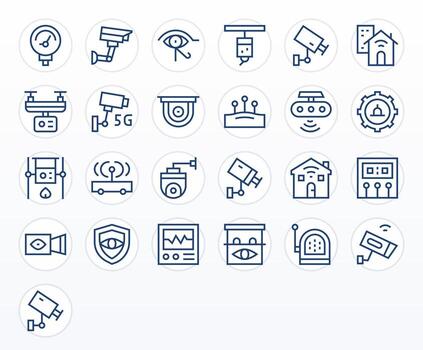 25 Icons for Monitoring System optimized in Editable Retina Ready Regular Line resolution vector