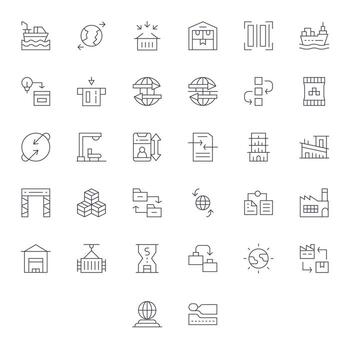 32 Thin Line Pixel Aligned Icons tailored for Import 128x128 interface vector