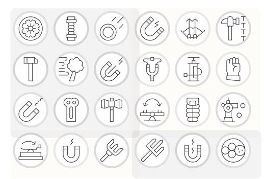 24 256x256 Thin Line Icons for Force with Pixel Optimized precision vector