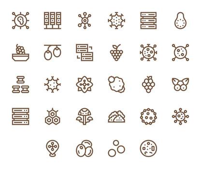 28 64x64 Icons for Cluster in Pixel Optimized Bold Line Format vector