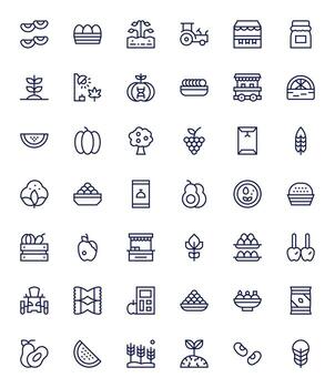 42 Regular Line Icons from Produce in 128x128 Pixel Optimized Quality vector