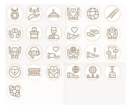Support System Digital Pack containing 25 Pixel Optimized Regular Line Retina Ready Icons vector