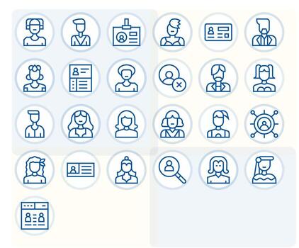Member Comprehensive Bundle with 25 Editable Regular Line 256x256 Icons vector
