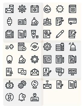 Update Complete Package with 45 Retina Ready Bold Line Pixel Optimized Icons vector