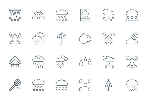 24 íconos para llovizna optimizado en monitor Perfecto retina Listo Delgado línea resolución vector