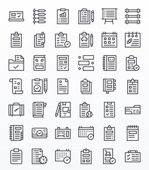 42 editable regular línea íconos diseñado para Lista de Verificación interfaz vector