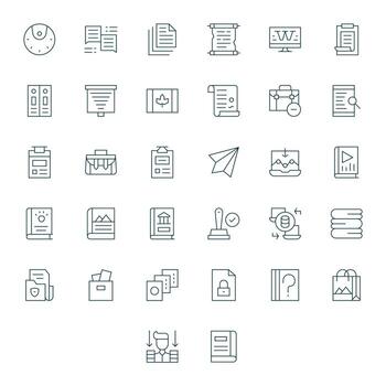 32 Thin Line Icons designed for File in 128x128 Detail Enhanced format vector