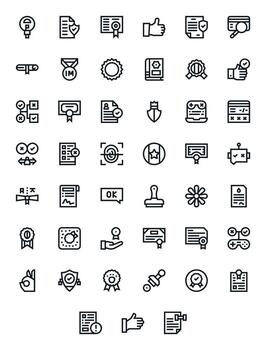 45 Retina Ready Bold Line Display Perfect Icons for Validation Projects vector
