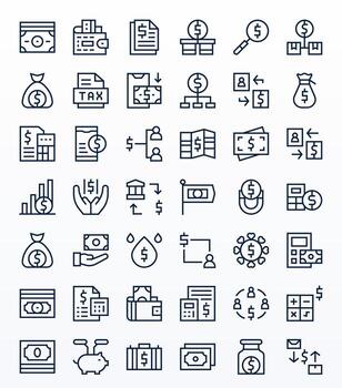 Income Icon Repository containing 42 Regular Line 64x64 Pixel Optimized graphics vector