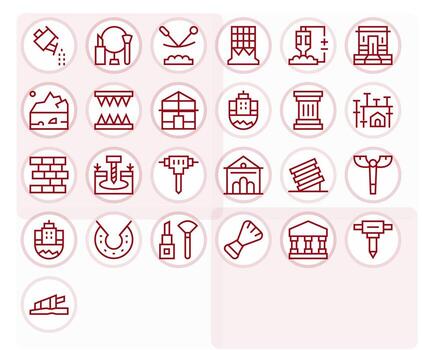 Foundation 64x64 Icon Pack with 25 Regular Line Pixel Optimized Elements vector