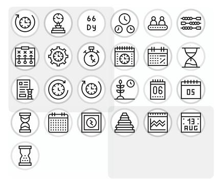 25 regular línea píxel alineado alto resolución íconos desde cronograma suite vector