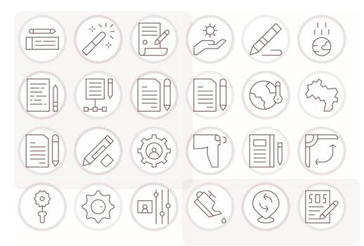 Change Display Perfect Set with 24 128x128 Thin Line Icons vector