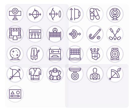 Practice Icon Arsenal with 25 High Resolution Regular Line Editable designs vector