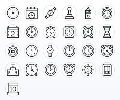 Second Premium Bundle with 25 High Resolution Display Perfect Regular Line Icons vector