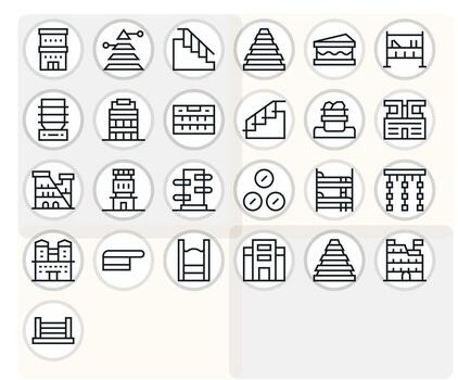 Multilevel Graphics featuring 25 Regular Line Pixel Optimized 64x64 Designs vector