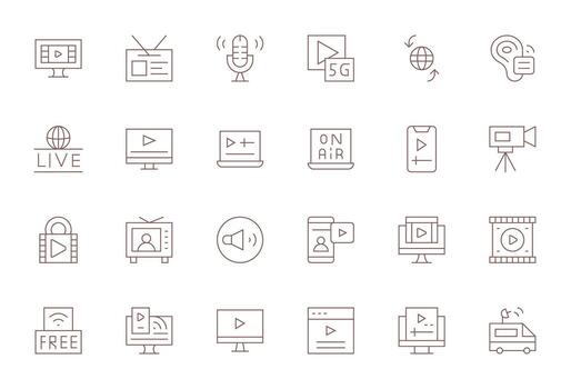 Streaming Graphics featuring 24 Thin Line Grid Fitted High Resolution Designs vector