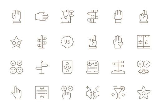 24 Delgado línea íconos diseñado para elección en retina Listo editable formato vector