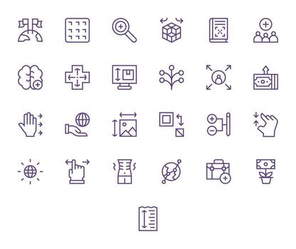 Expand Icon Repository containing 25 Regular Line 64x64 Grid Fitted graphics vector