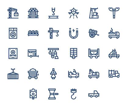 Load High Resolution Icon Pack with 28 Bold Line Pixel Aligned Elements vector