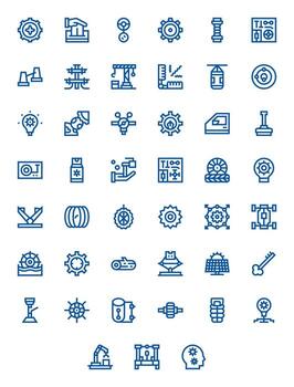 Mechanism Essential Set including 45 Editable Bold Line High Resolution Icons vector