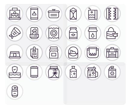 25 Regular Line Pixel Optimized Icons crafted for Sealed High Resolution applications vector