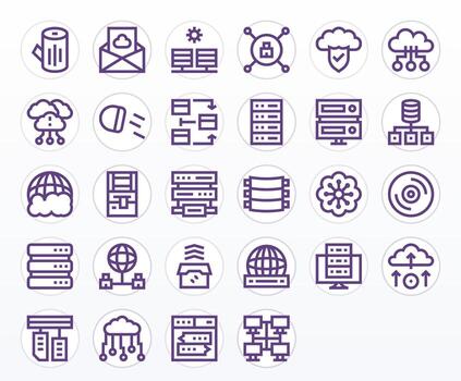 28 monitor Perfecto negrita línea íconos diseñado para servidor interfaz vector