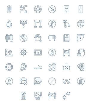 40 Thin Line Icons for Restricted in crisp 64x64 Pixel Optimized resolution vector